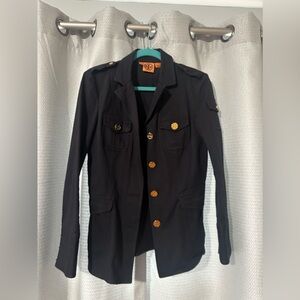 Navy Tory Burch blazer with gold buttons and great details.